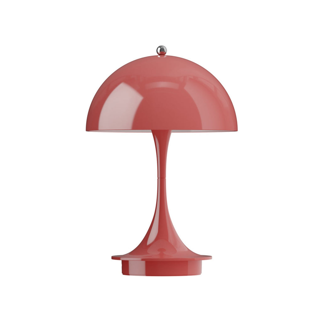 LED oppladbar bordlampe Panthella 160 V3 korallrød IP44 med USB ladekabel