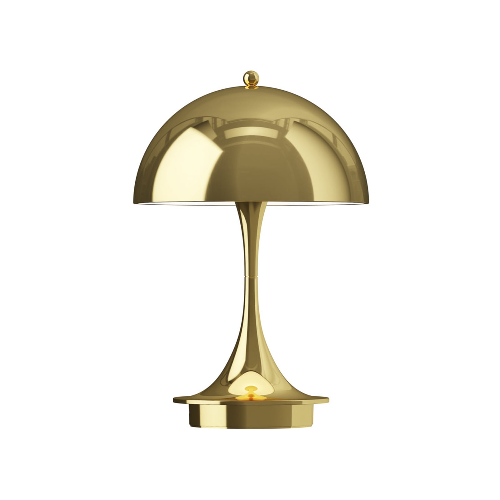LED oppladbar bordlampe Panthella 160 V3 messing forfra