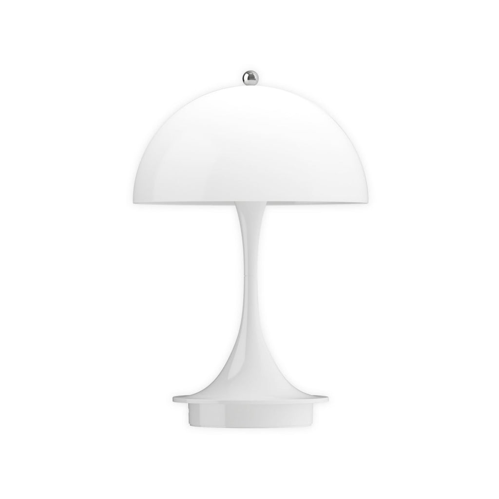 Bakside av LED oppladbar bordlampe Panthella 160 V3 opalhvit IP44