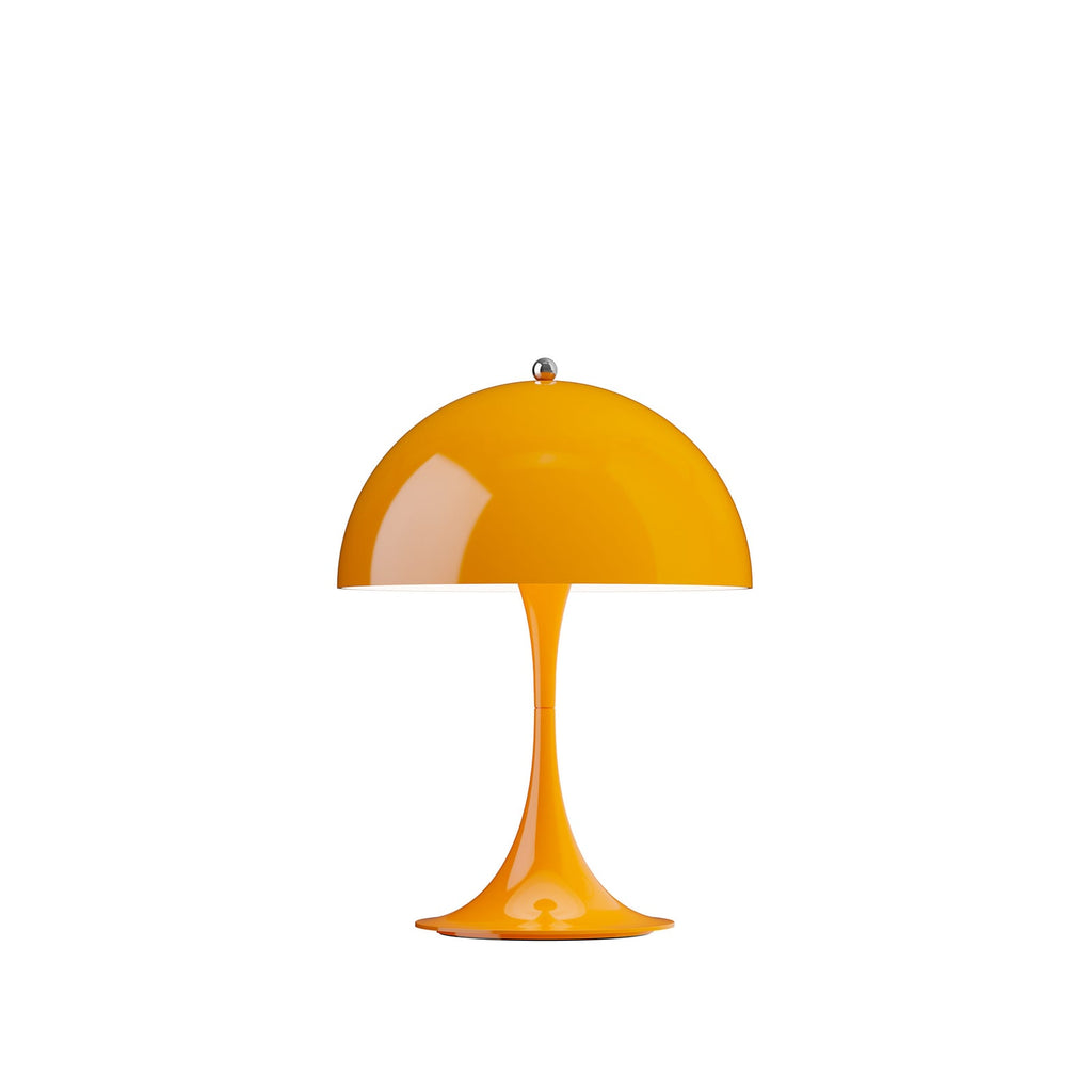 LED oppladbar bordlampe Panthella 250 oransje IP44 Ø25 cm forfra