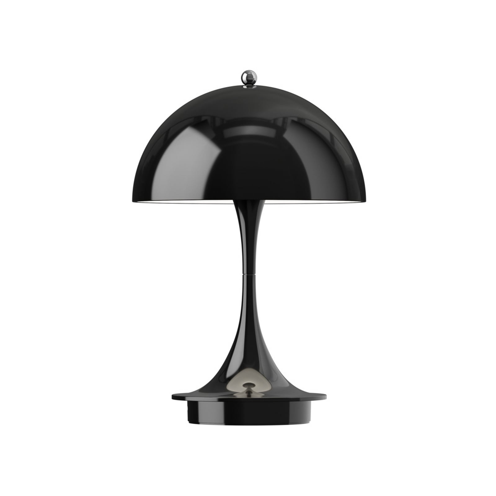 LED oppladbar bordlampe Panthella Portable 160 svart IP44 forfra