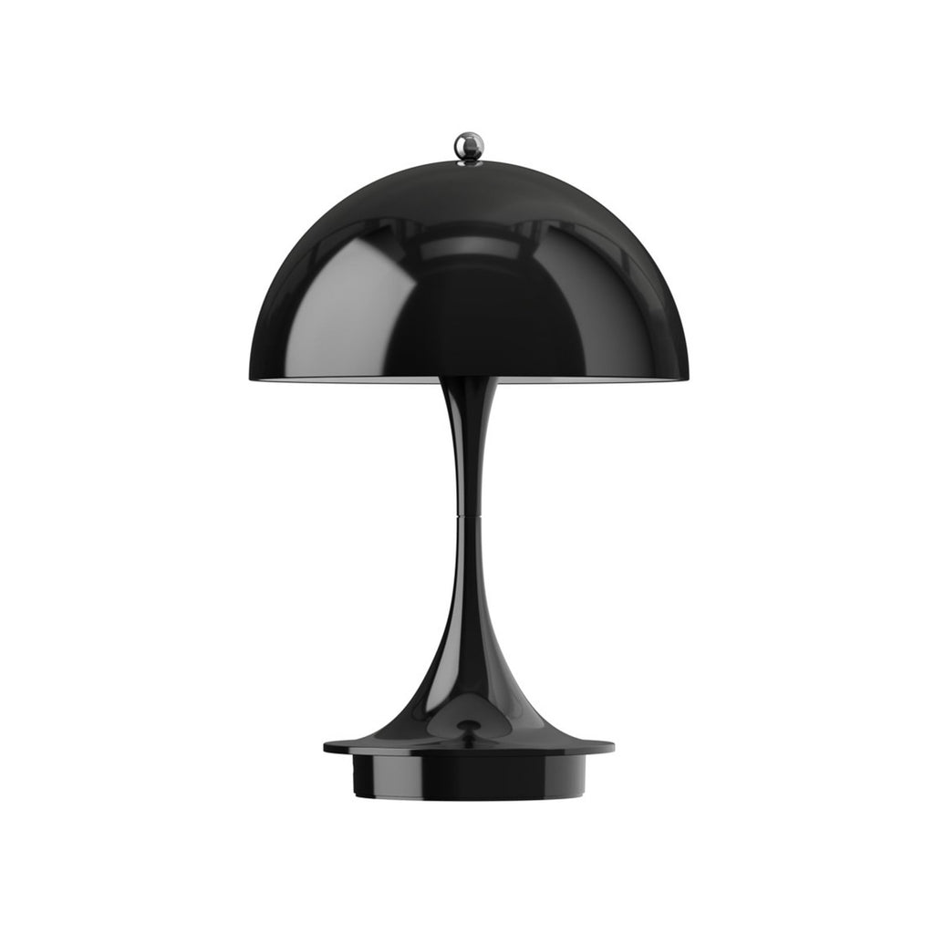 LED oppladbar bordlampe Panthella Portable 160 svart IP44 bakside