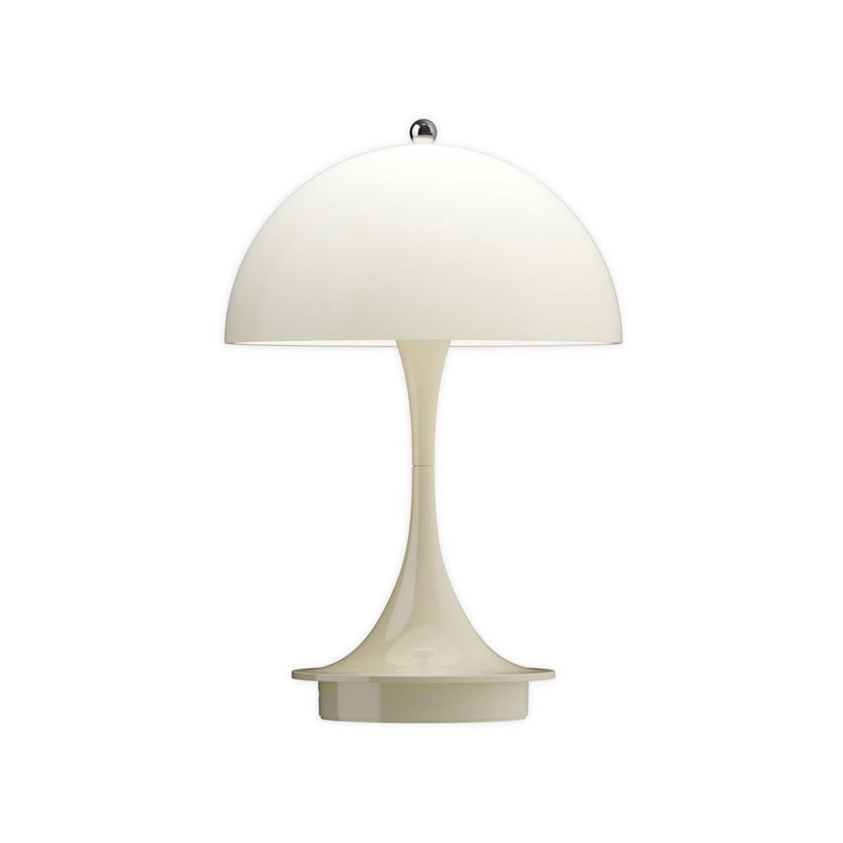 LED oppladbar bordlampe Panthella Portable 160 V3 beige nærbilde av lampefot