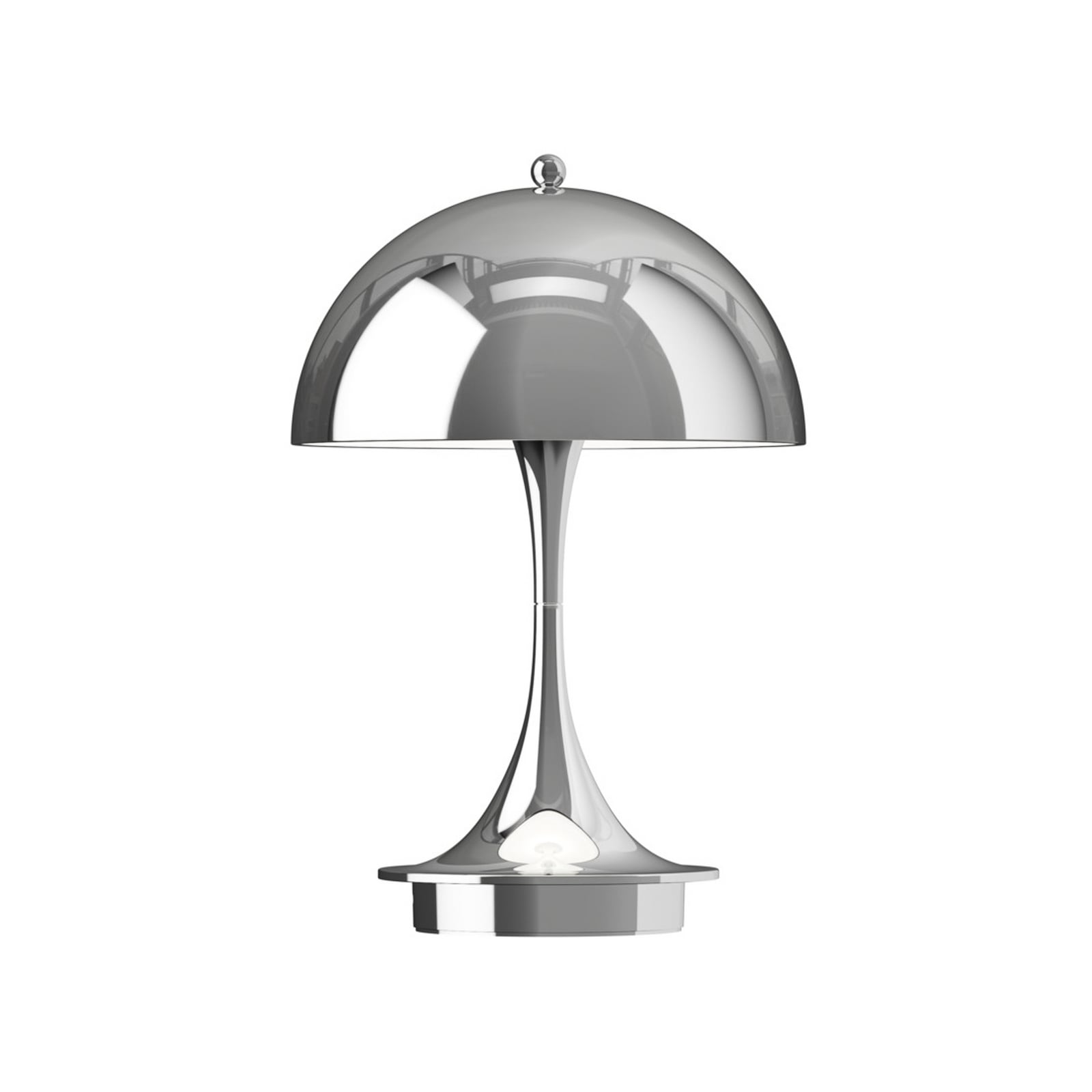 LED oppladbar bordlampe Panthella Portable 160 V3 krom IP44 forfra
