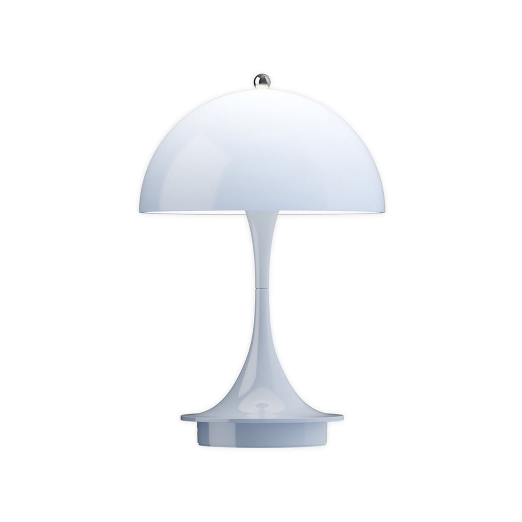LED oppladbar bordlampe Panthella Portable 160 V3 lyseblå IP44 forfra
