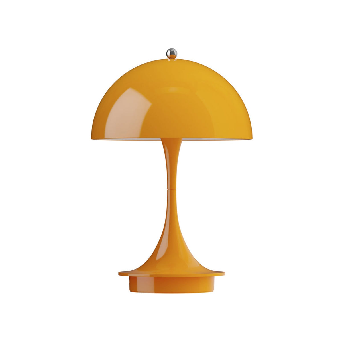 LED oppladbar bordlampe Panthella Portable 160 V3 oransje IP44 bakside