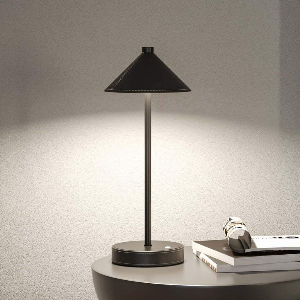 LED oppladbar bordlampe Pellini svart CCT dimbar bakside