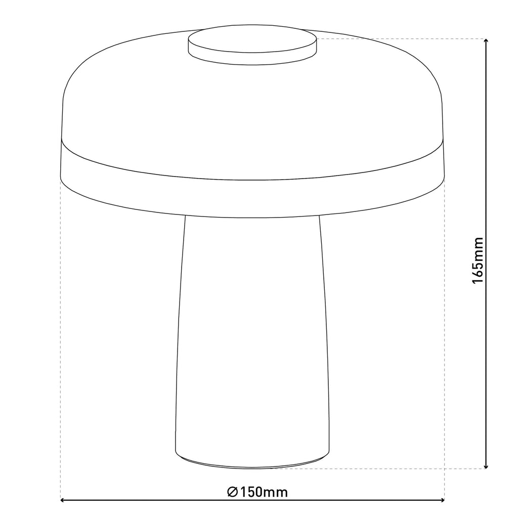 LED oppladbar bordlampe Pilu svart metall dimbar montert