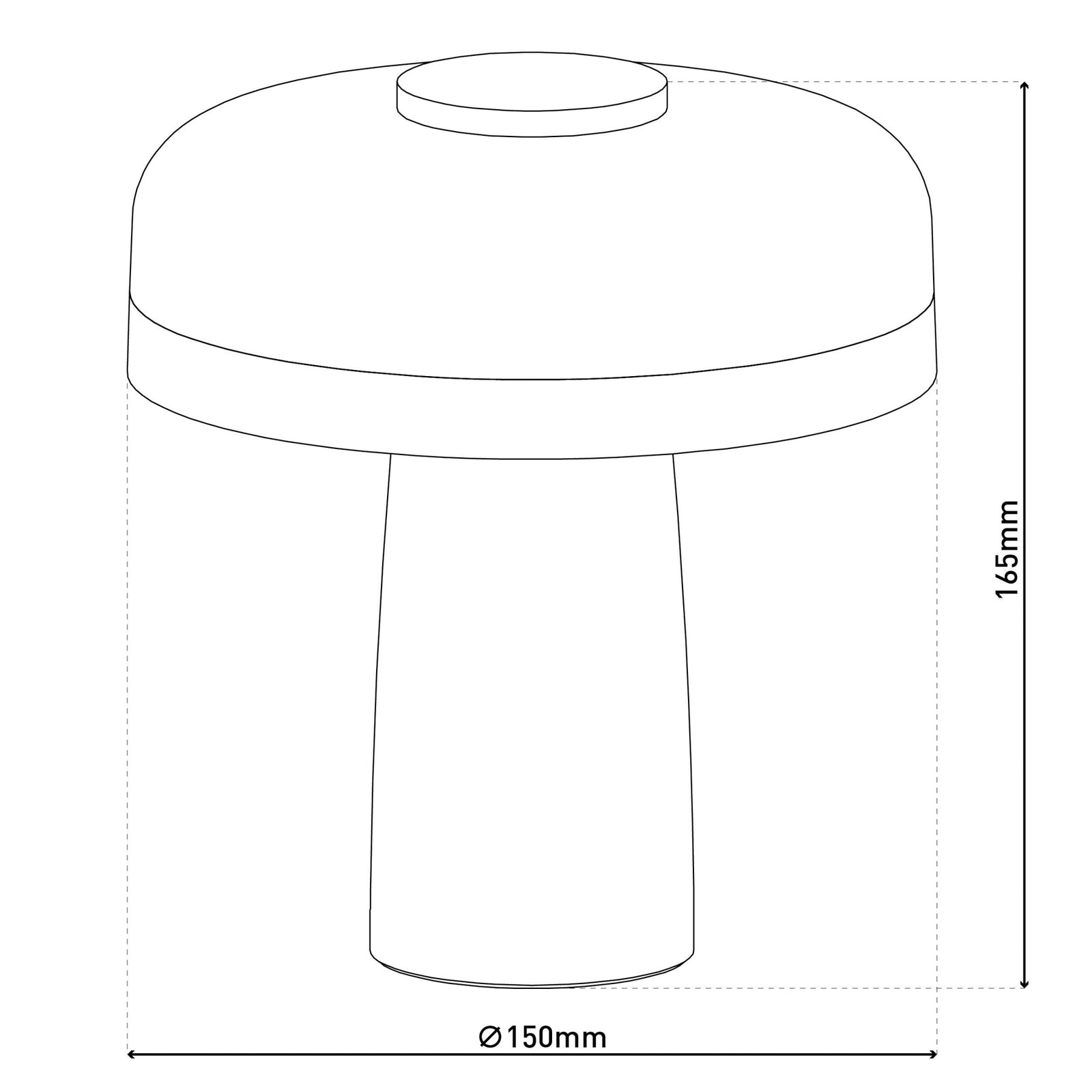 LED oppladbar bordlampe Pilu svart metall dimbar montert