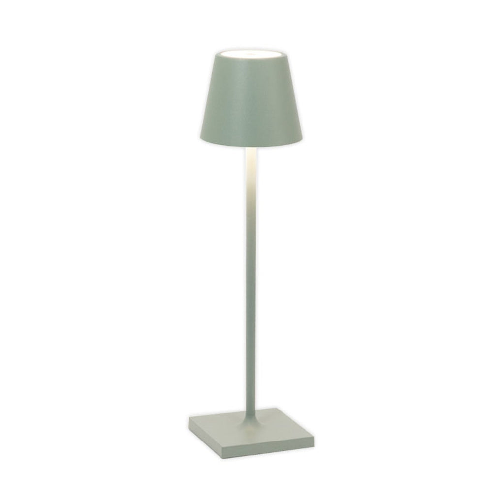 LED oppladbar bordlampe Poldina micro dimbar IP65 salvie bakside