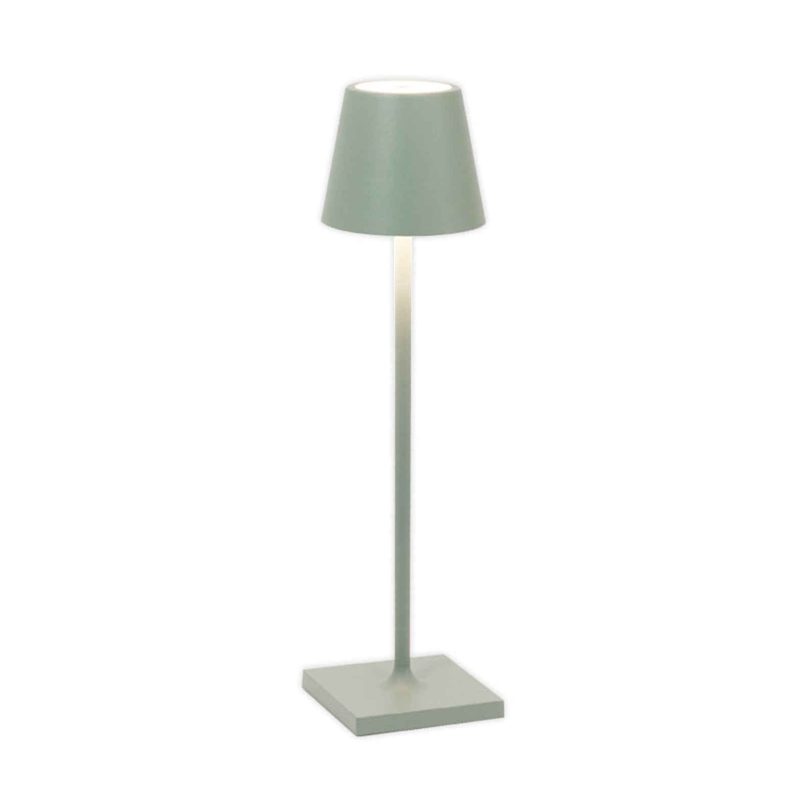LED oppladbar bordlampe Poldina micro dimbar IP65 salvie bakside