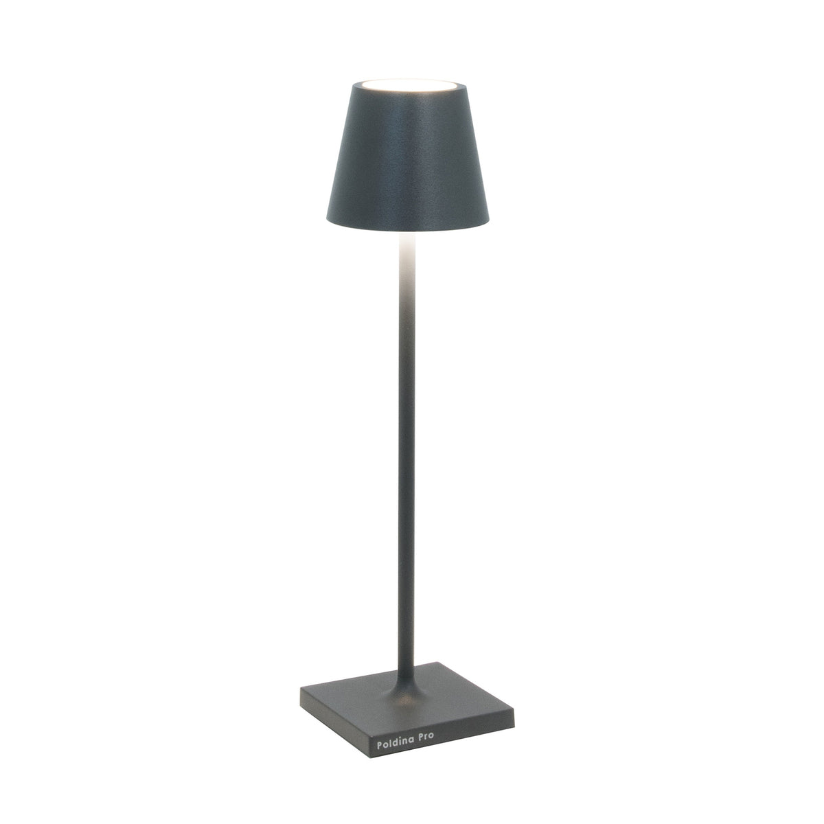 Detalj av LED oppladbar bordlampe Poldina micro mørkegrå IP65