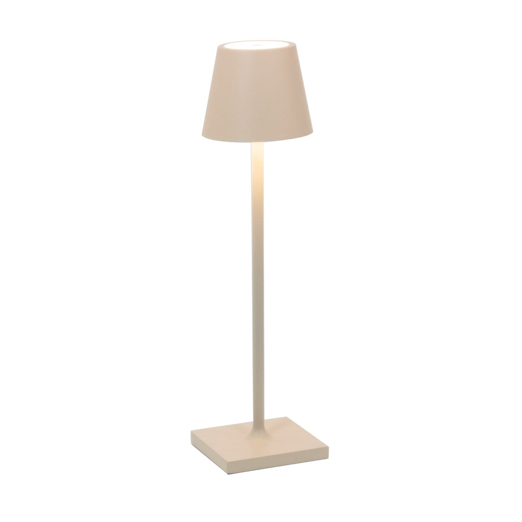 LED oppladbar bordlampe Poldina micro sand IP65 forfra