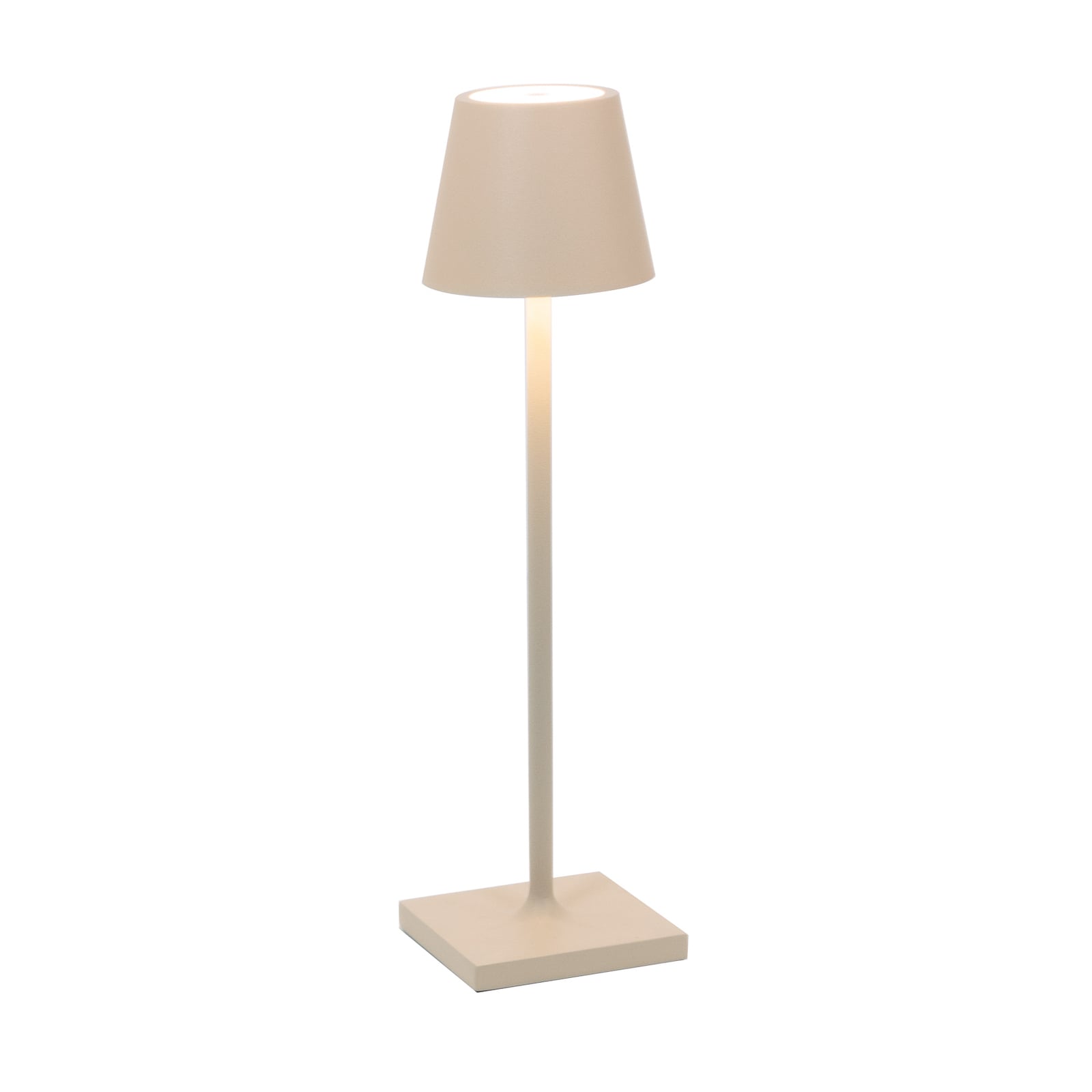 LED oppladbar bordlampe Poldina micro sand IP65 forfra