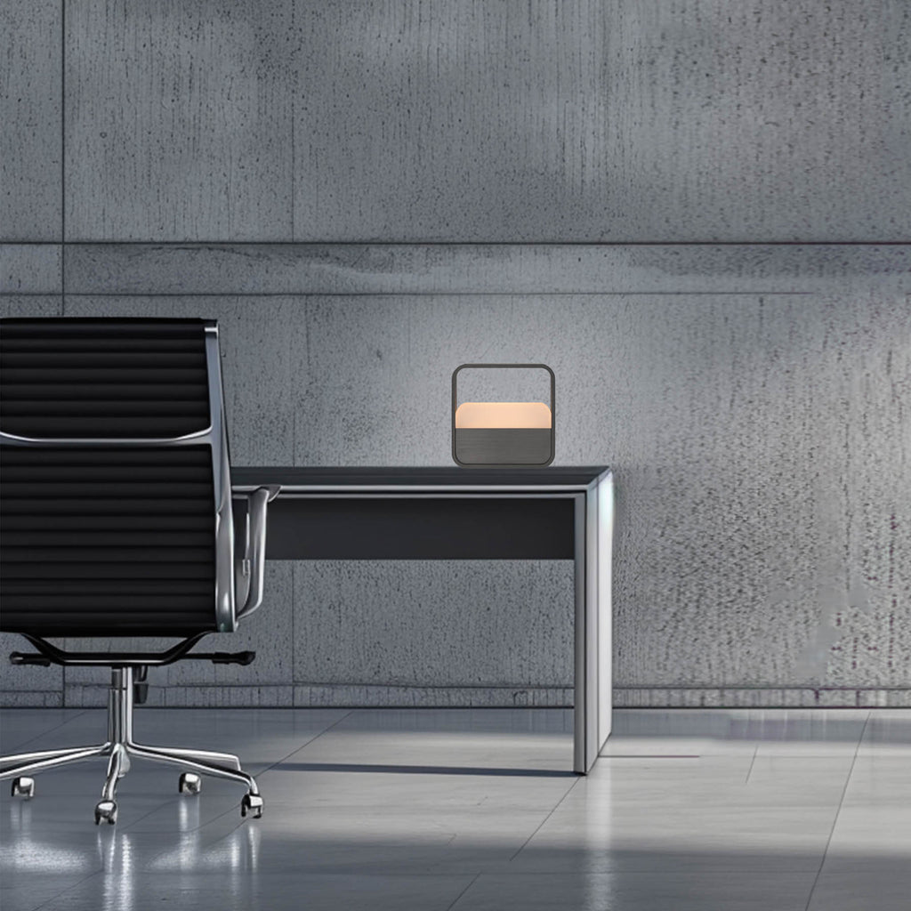 LED oppladbar bordlampe PURE Go grå aluminium dimbar bakside