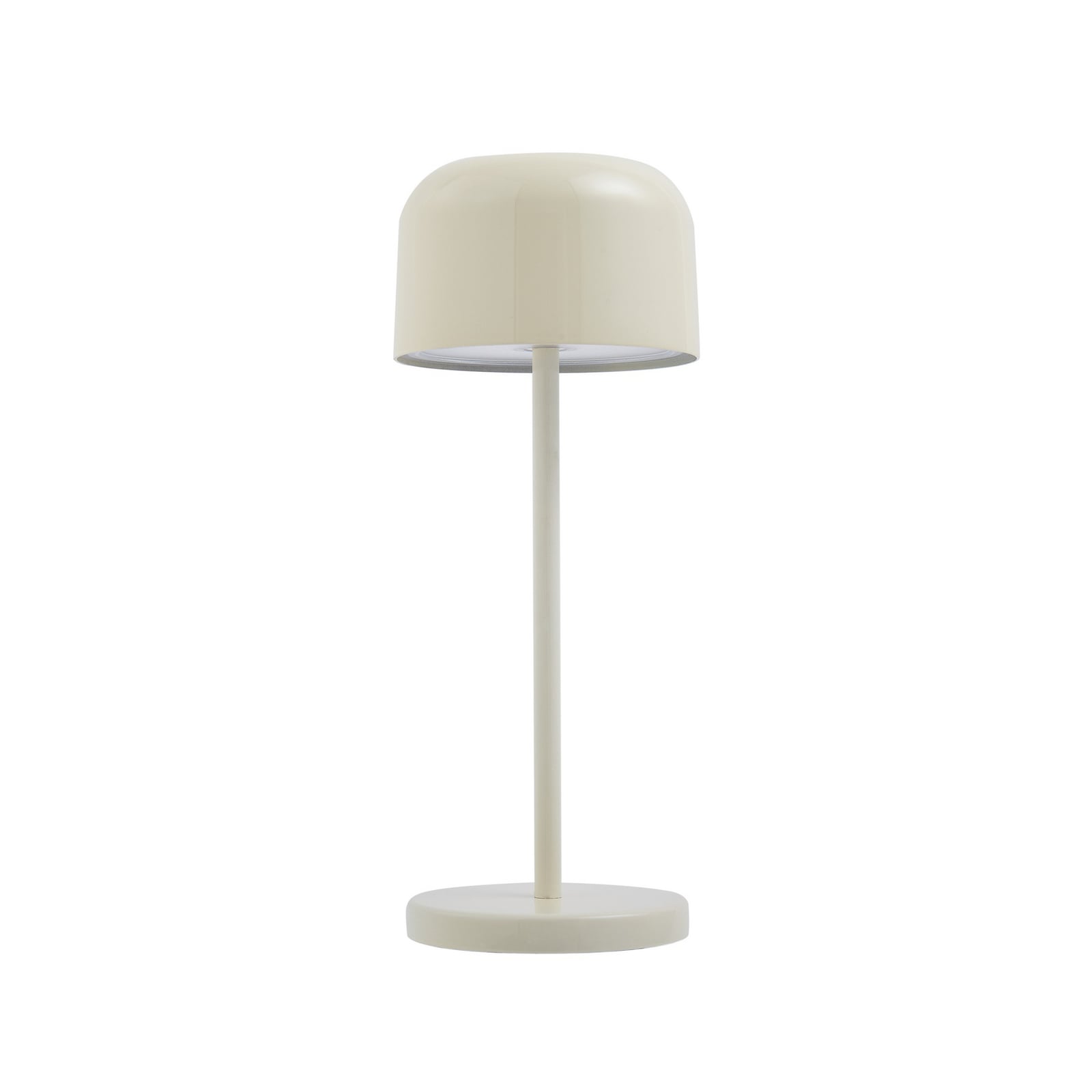 LED oppladbar bordlampe Quill 6-pakning med ladestasjon beige montert ute