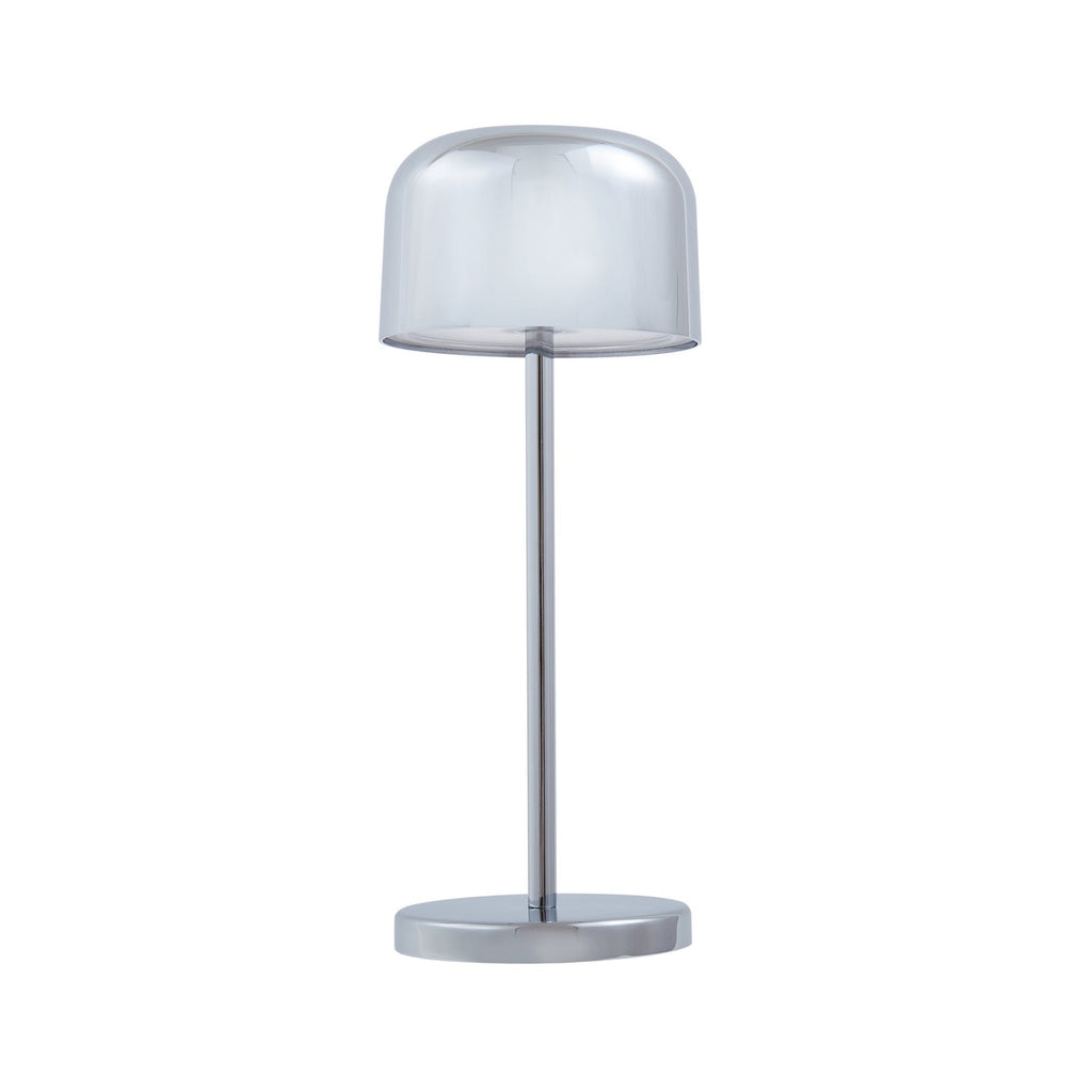 Detalj av LED oppladbar bordlampe Quill krom CCT dimbar IP54