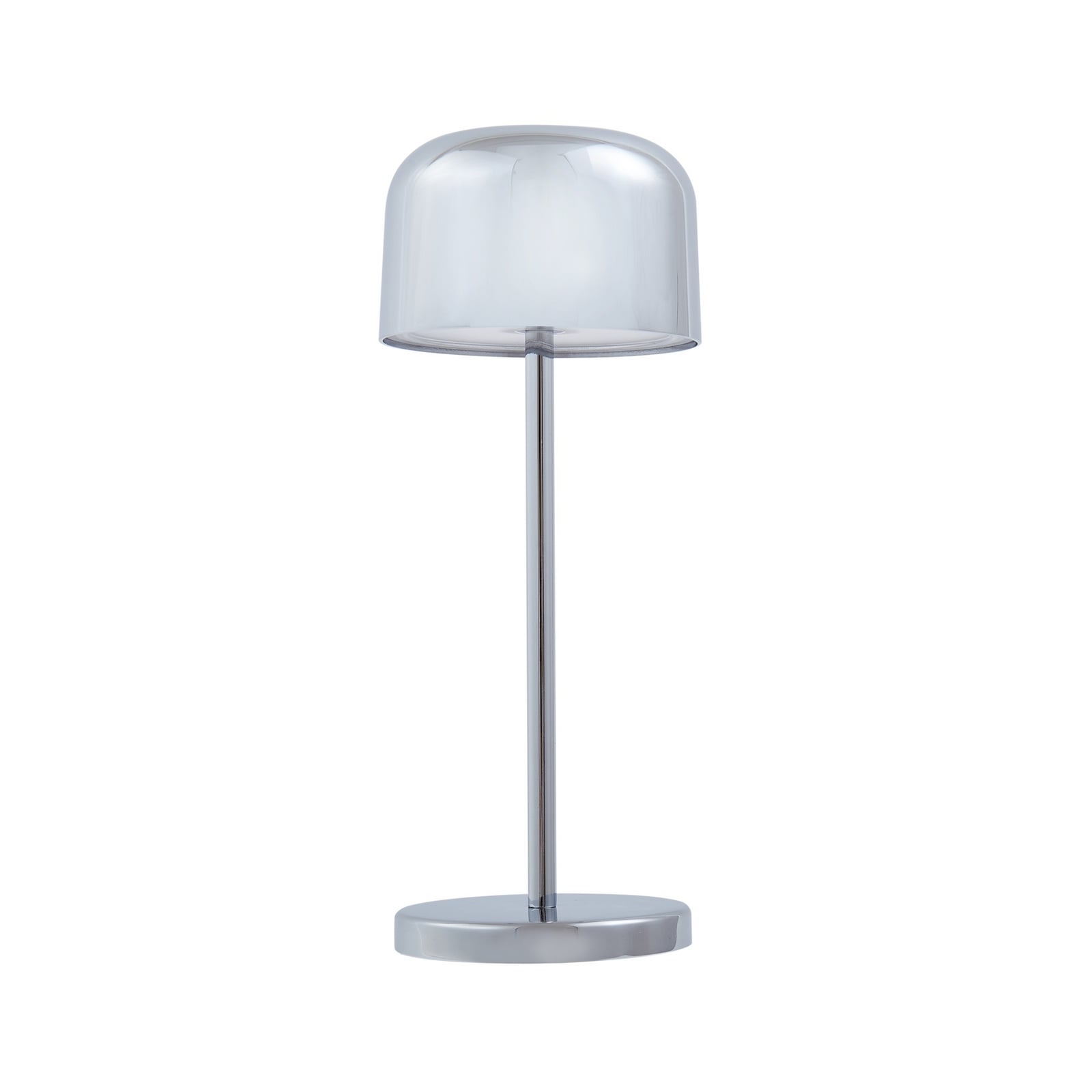 Detalj av LED oppladbar bordlampe Quill krom CCT dimbar IP54