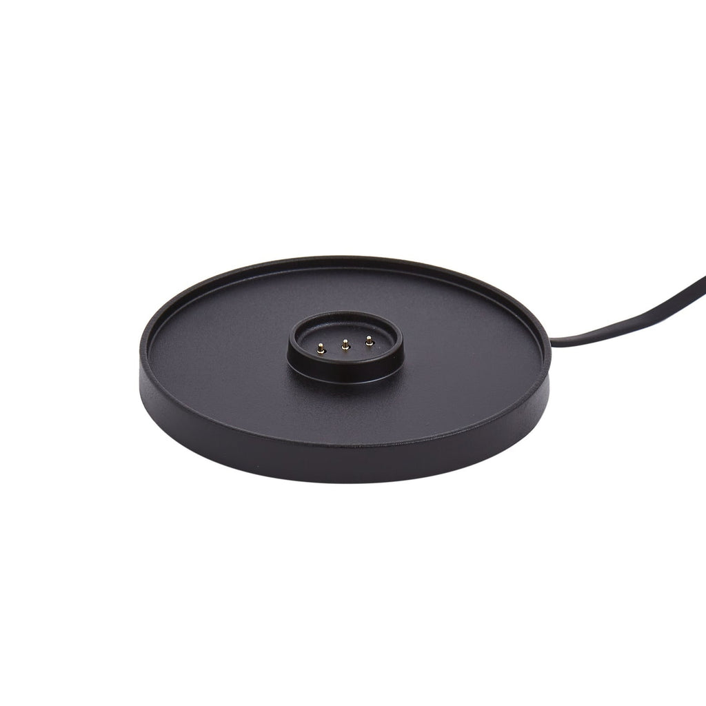 LED oppladbar bordlampe Quill krom CCT dimbar IP54 detalj av materiale
