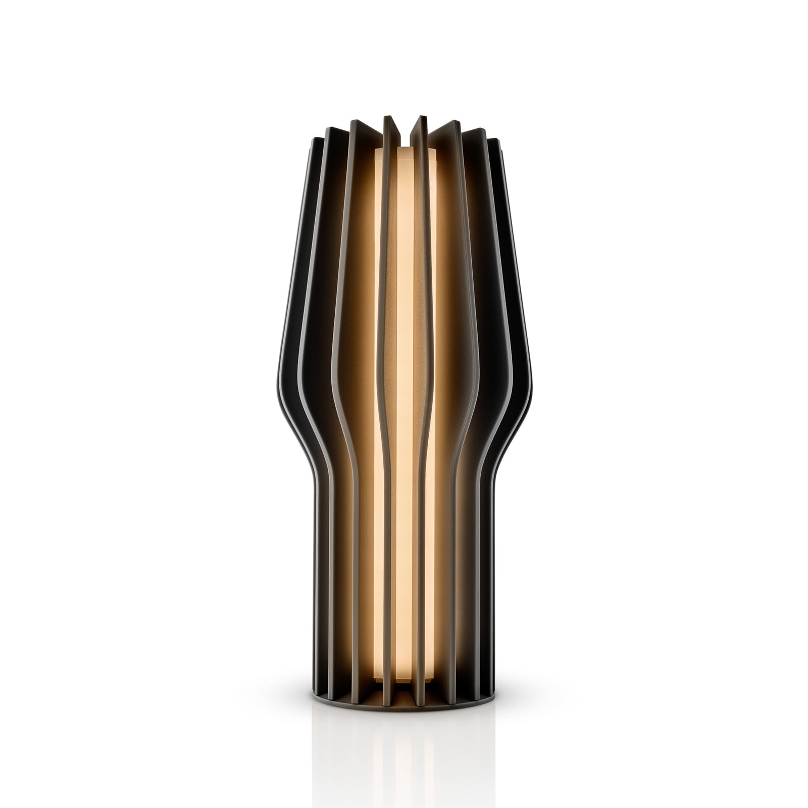 LED oppladbar bordlampe Radiant dimbar svart IP44 nærbilde av LED-lys