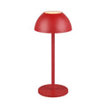 LED oppladbar bordlampe Ricardo rød plast forfra