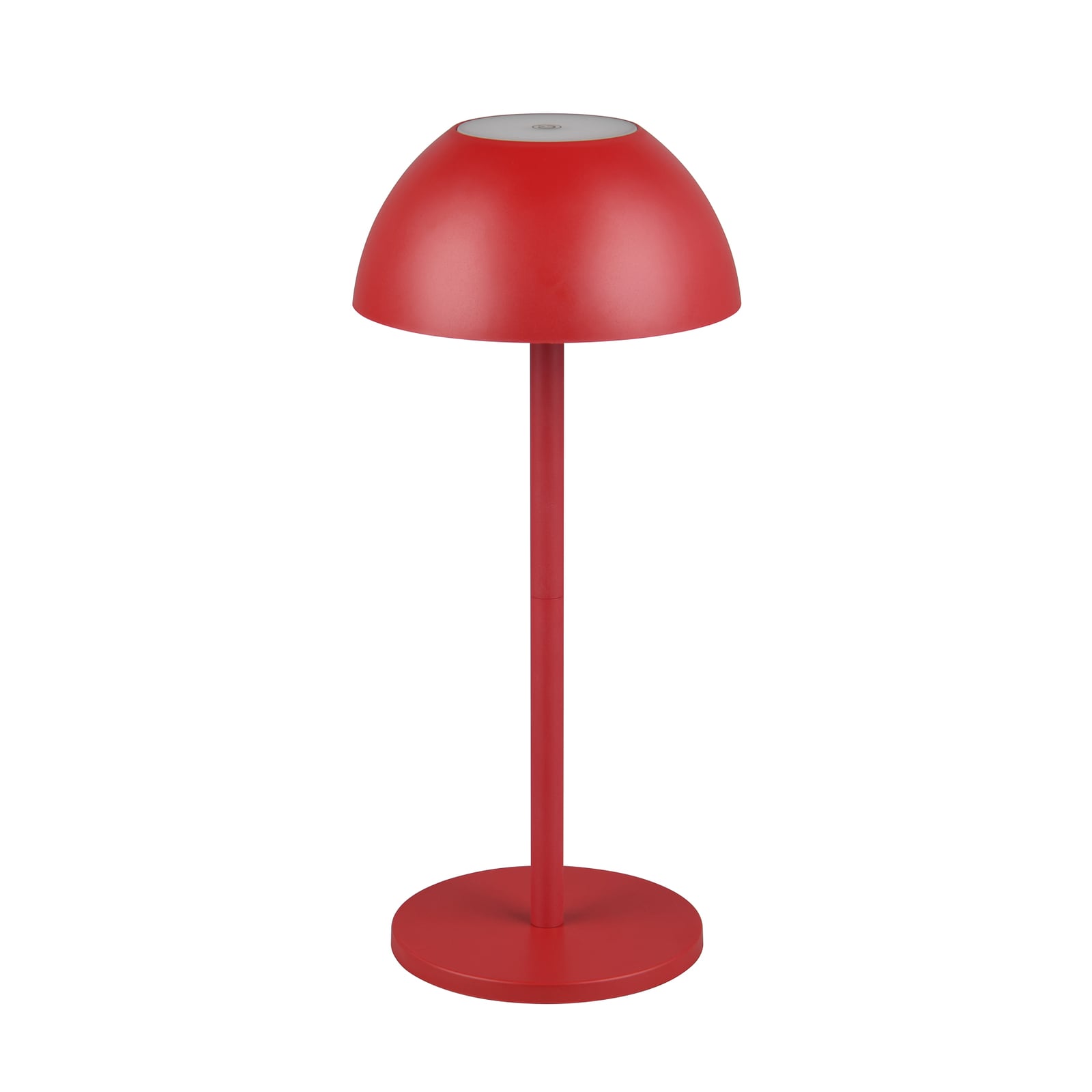 LED oppladbar bordlampe Ricardo rød plast bakside