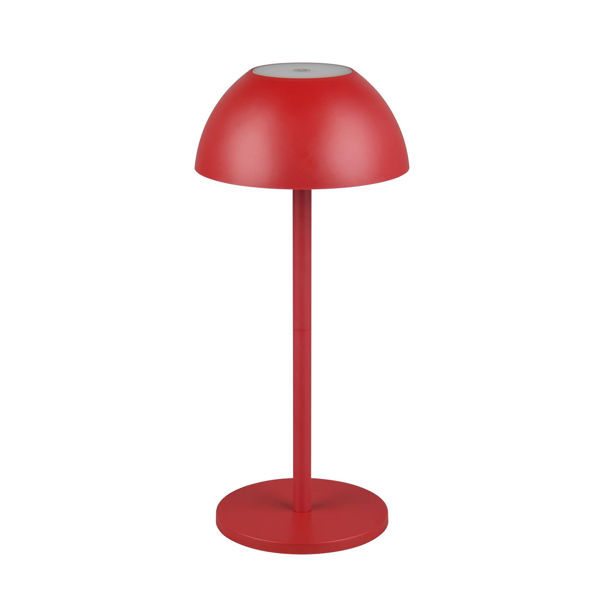 LED oppladbar bordlampe Ricardo rød plast bakside