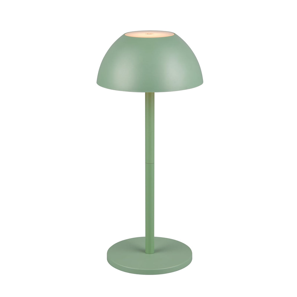 LED oppladbar bordlampe Ricardo grønn plast 30 cm dimbar IP54 bakside
