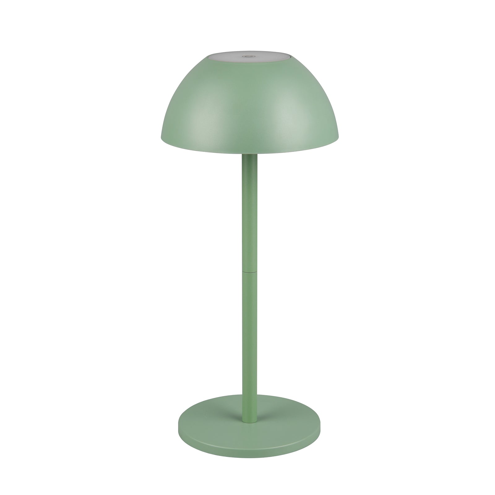 LED oppladbar bordlampe Ricardo grønn plast 30 cm dimbar IP54 detalj av touchdimmer