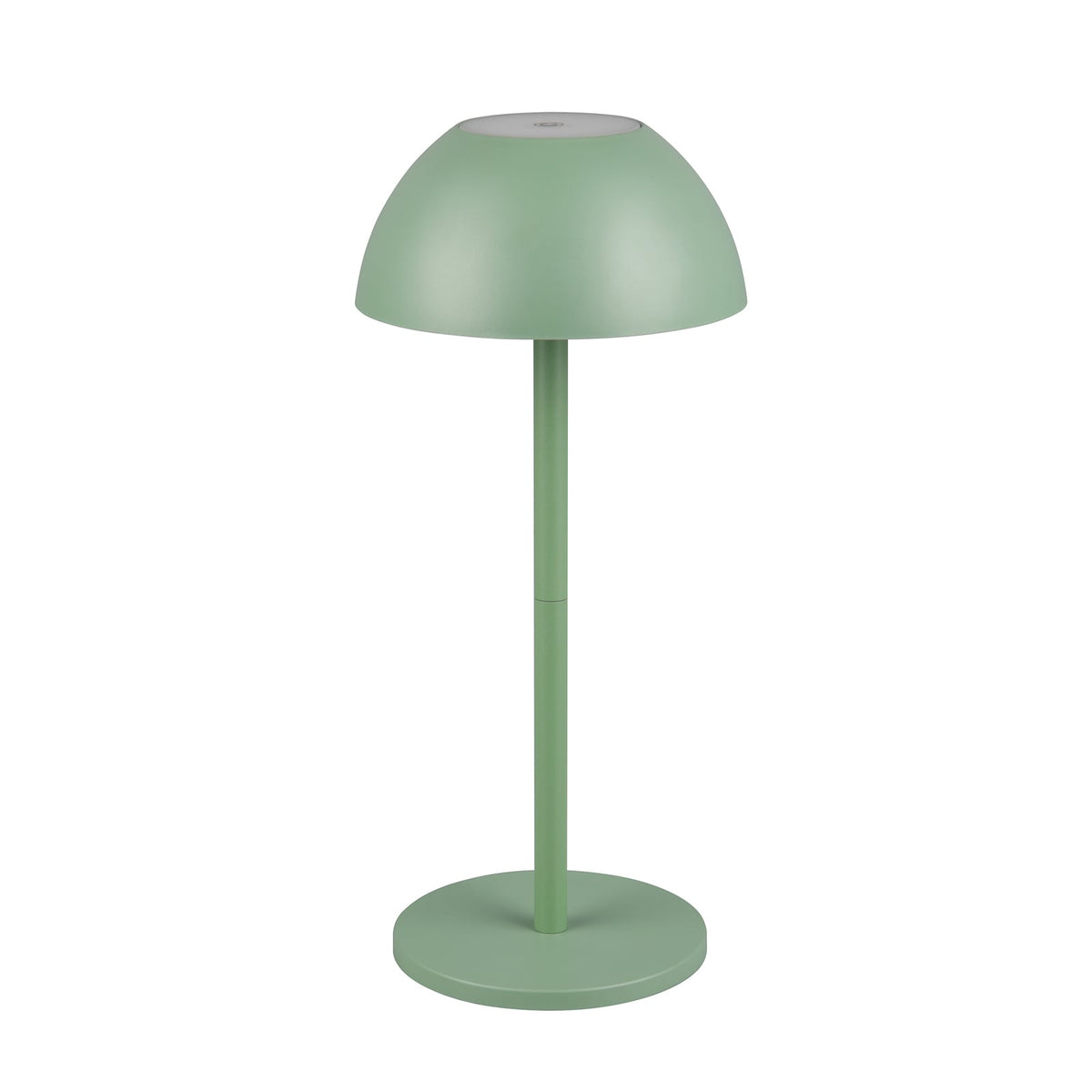 LED oppladbar bordlampe Ricardo grønn plast 30 cm dimbar IP54 detalj av touchdimmer