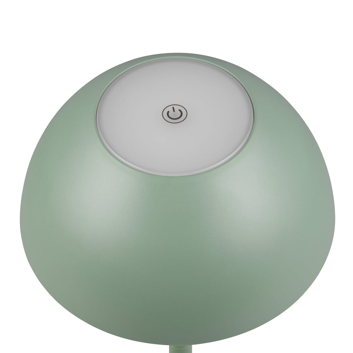 LED oppladbar bordlampe Ricardo grønn plast 30 cm dimbar IP54 nærbilde av lampehode