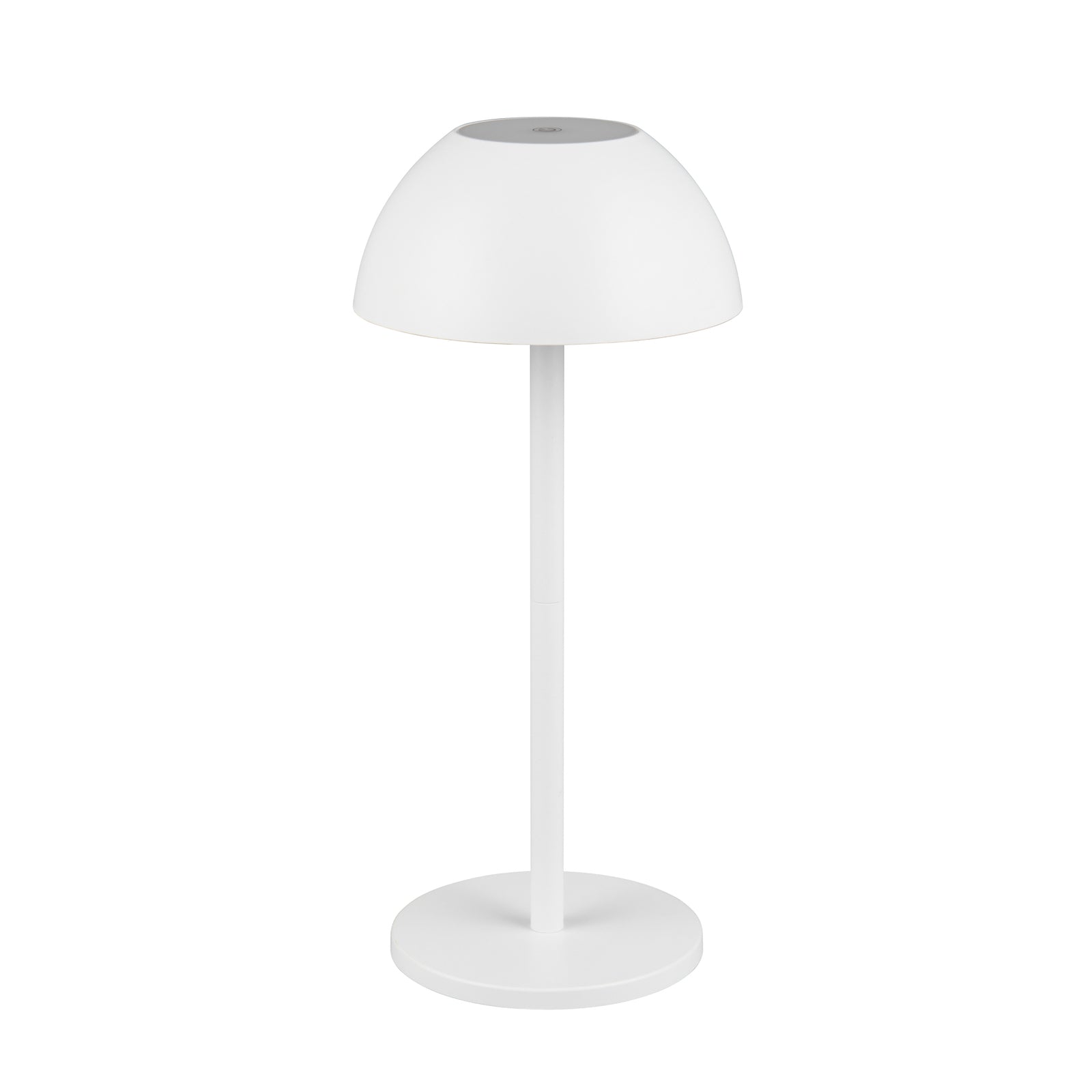 LED oppladbar bordlampe Ricardo hvit IP54 dimbar H30 cm detalj av touchdimmer