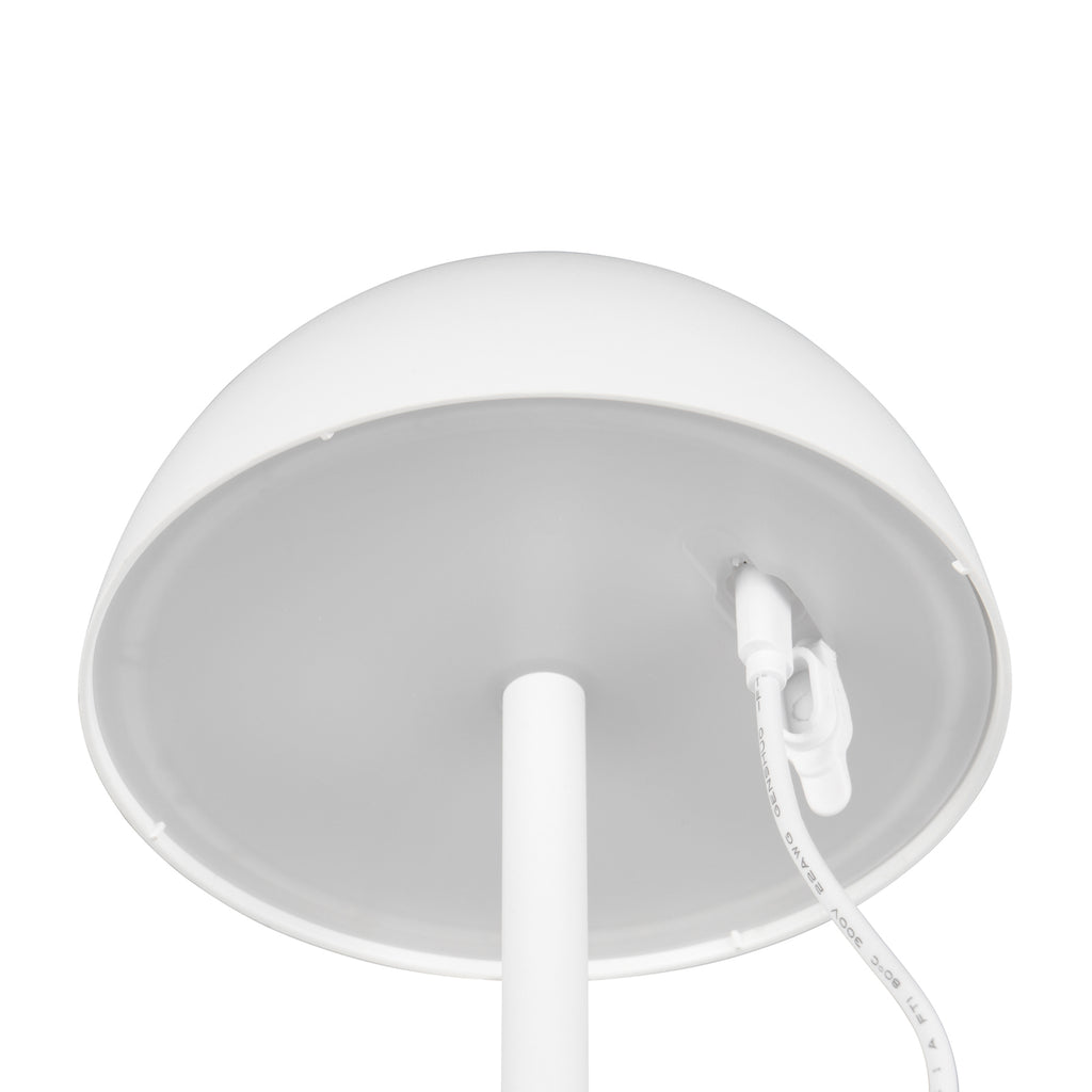 LED oppladbar bordlampe Ricardo hvit IP54 dimbar H30 cm USB-C ladekabel