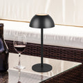 LED oppladbar bordlampe Ricardo svart dimbar IP54 H30 cm forfra