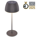 LED oppladbar bordlampe Riffle antrasitt IP44 dimbar 36 cm forfra