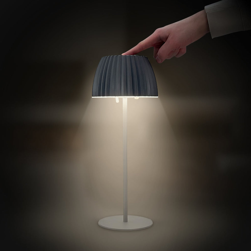 LED oppladbar bordlampe Riffle antrasitt sideprofil