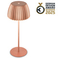 LED oppladbar bordlampe Riffle dimbar kobber 36 cm IP44 forfra