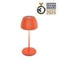 LED oppladbar bordlampe Riffle dimbar oransje IP44 forfra
