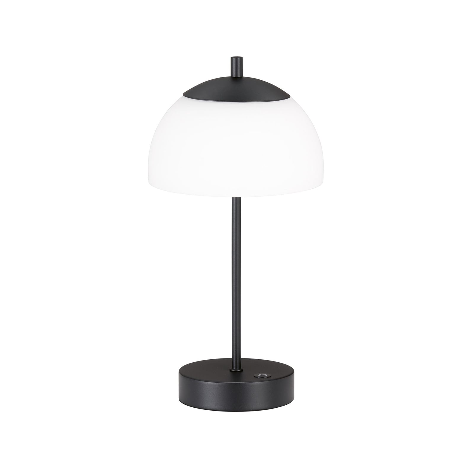LED oppladbar bordlampe Riva CCT dimbar svart Ø18 cm bakside