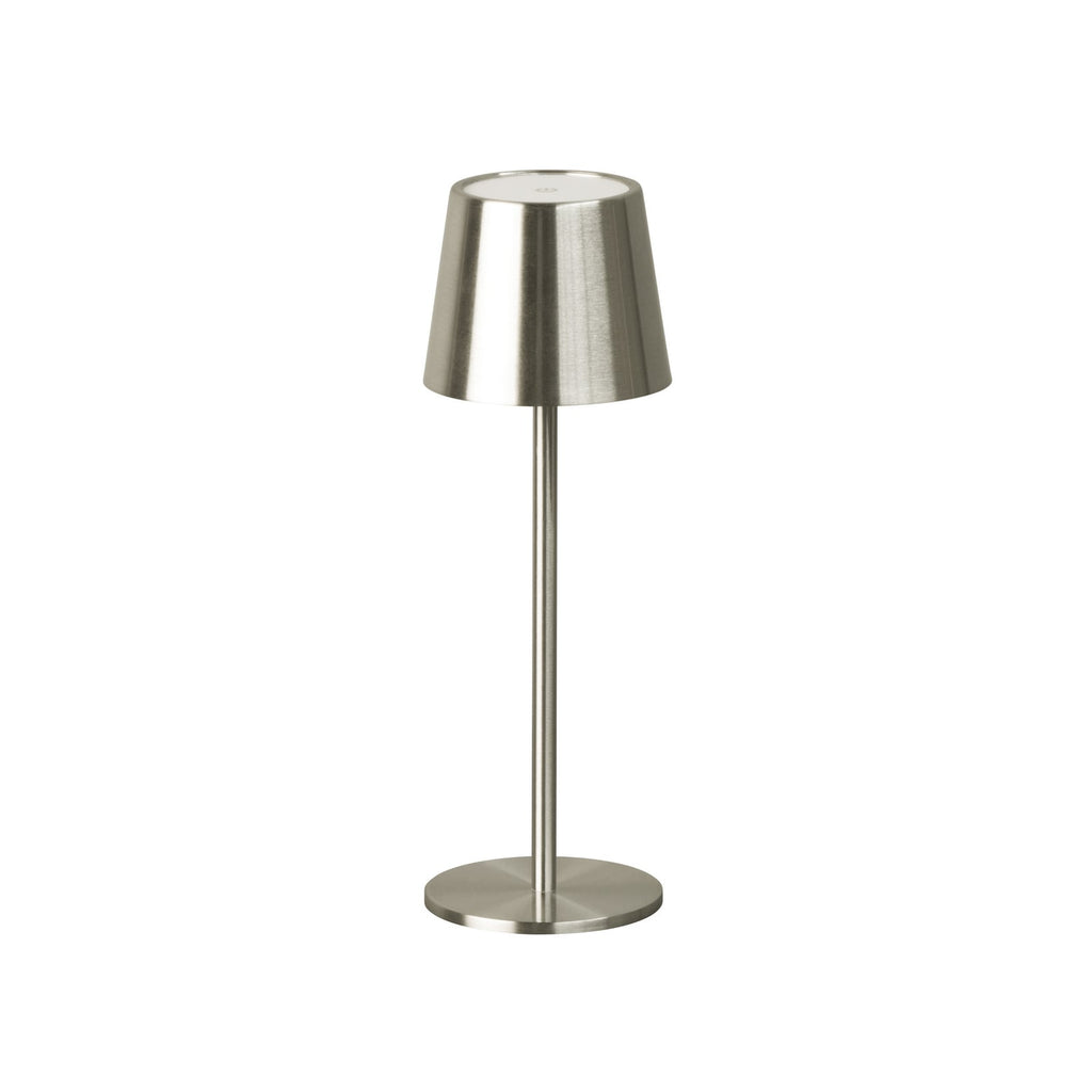 Detalj av LED oppladbar bordlampe Roxi nikkel CCT dimbar IP54