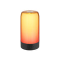 LED oppladbar bordlampe Sandrina Bluetooth RGB Ø10 cm grå forfra