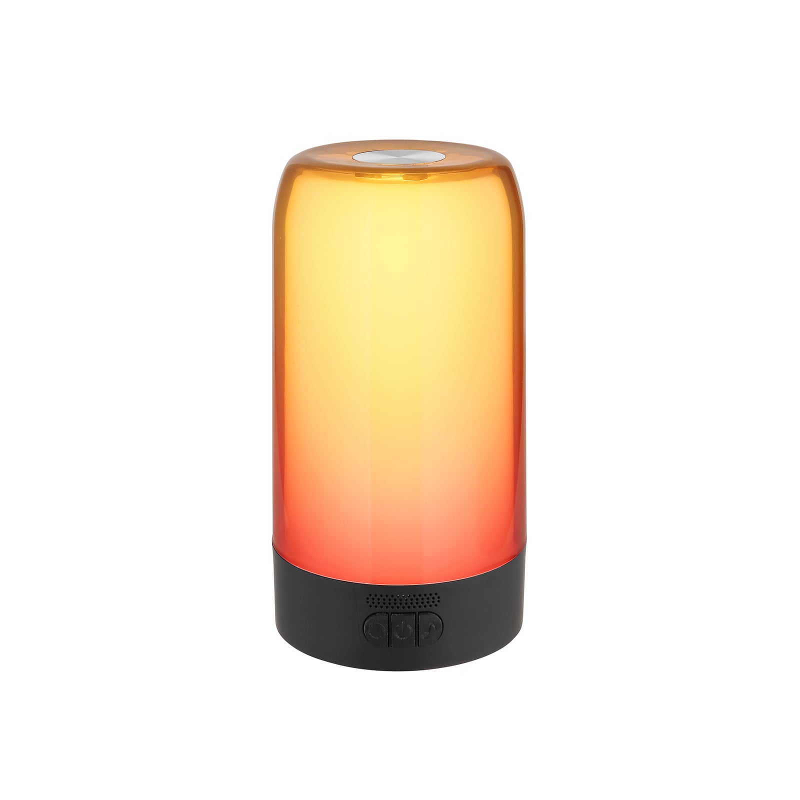 LED oppladbar bordlampe Sandrina Bluetooth RGB Ø10 cm grå forfra