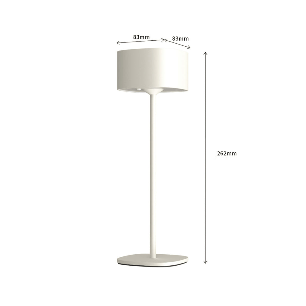 LED oppladbar bordlampe Serino aluminium sand IP44 nærbilde
