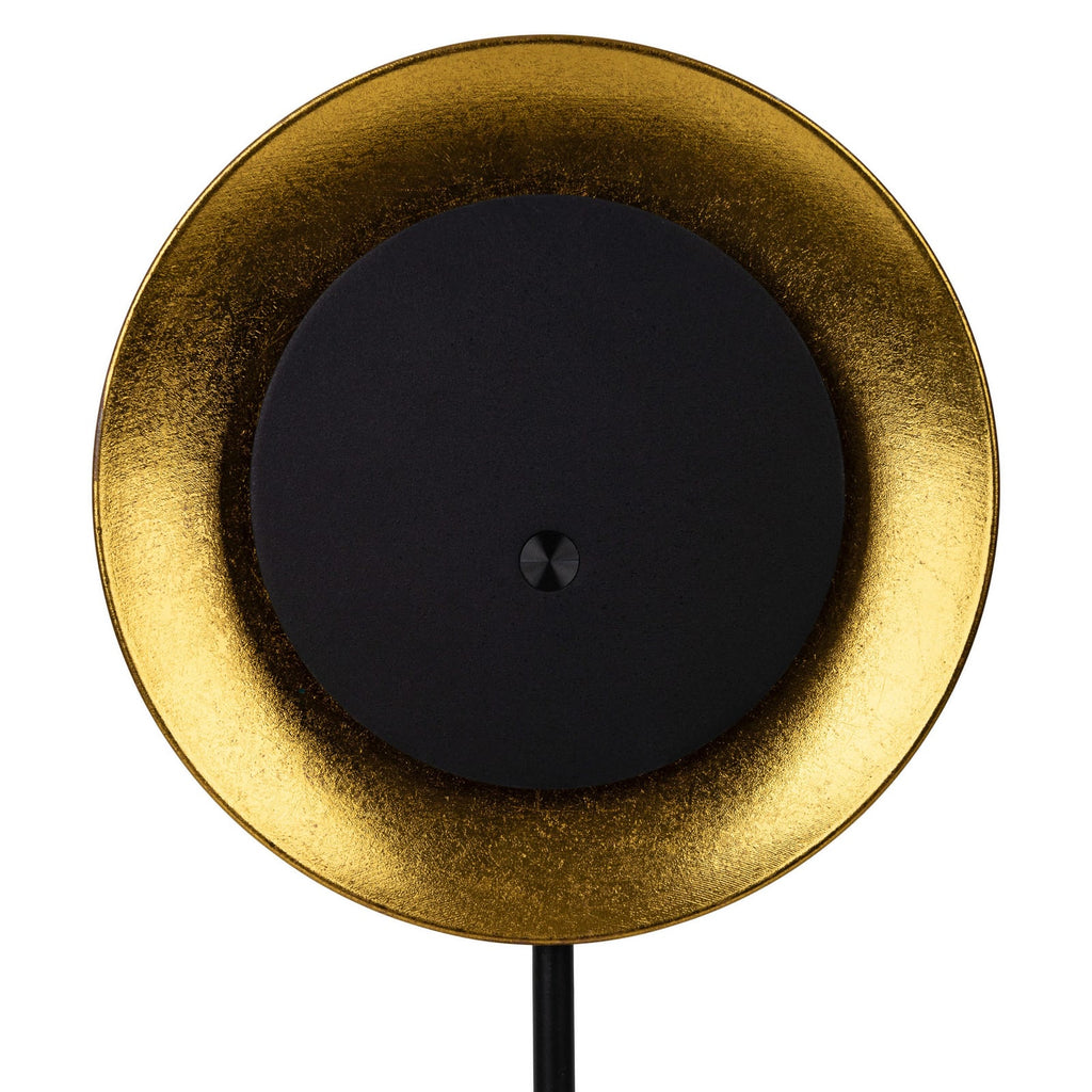 LED oppladbar bordlampe Solan svart/gull dimbar IP54 USB ladekabel