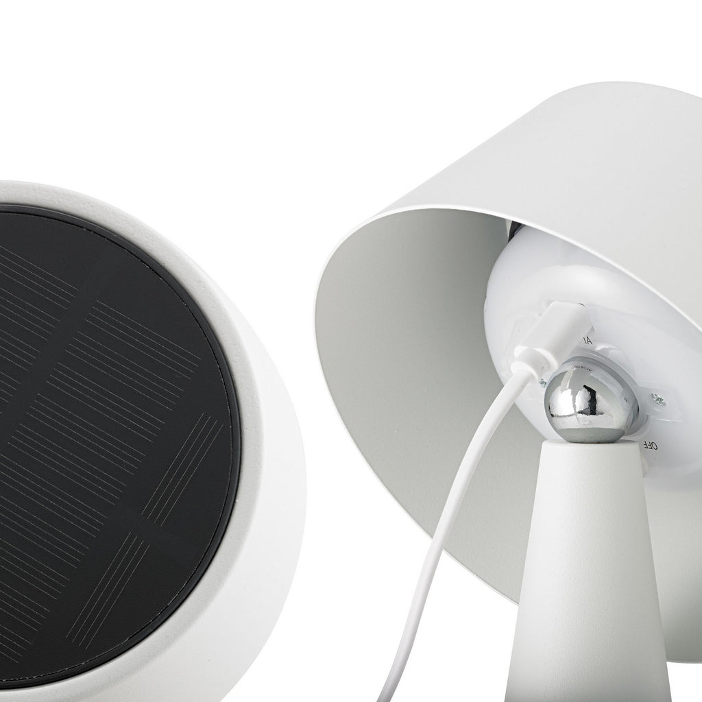 Lysmodus på LED oppladbar bordlampe Solino hvit dimbar 26 cm IP44