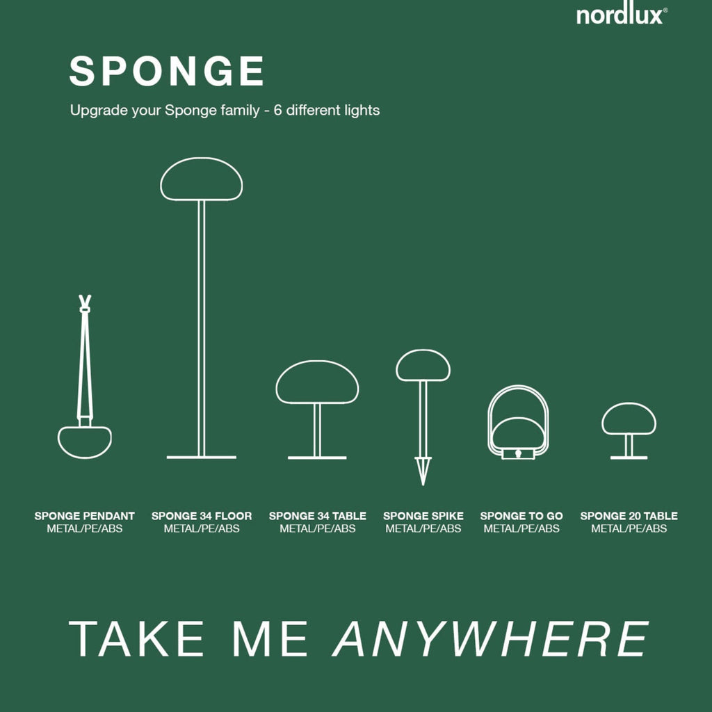 LED oppladbar bordlampe Sponge table Ø20 cm IP65 nærbilde av lampehode