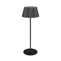 LED oppladbar bordlampe Suarez svart metall IP44 dimbar forfra