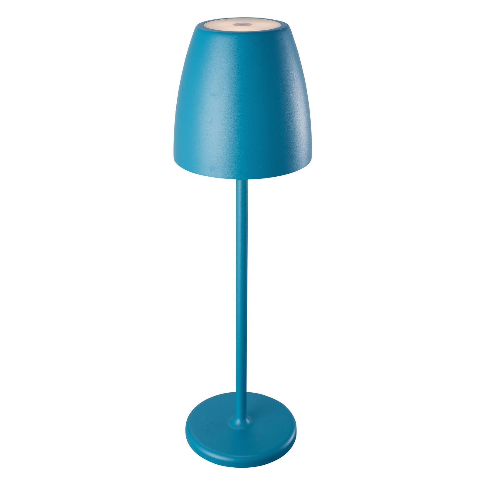 LED oppladbar bordlampe Tavola dimbar petrol aluminium IP54 forfra