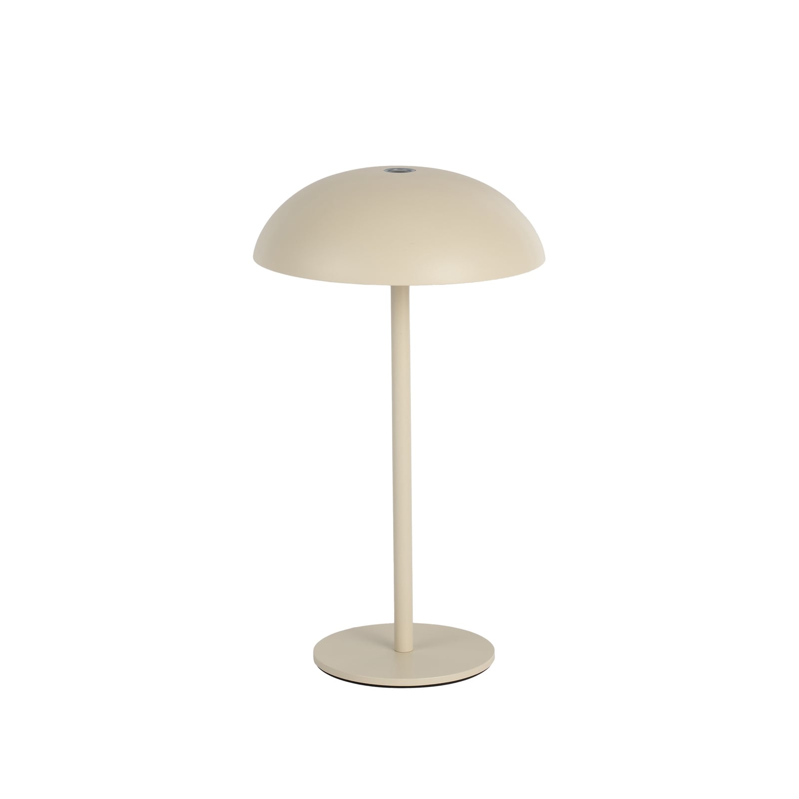 LED oppladbar bordlampe Thenra dimbar beige IP65 montert på bord