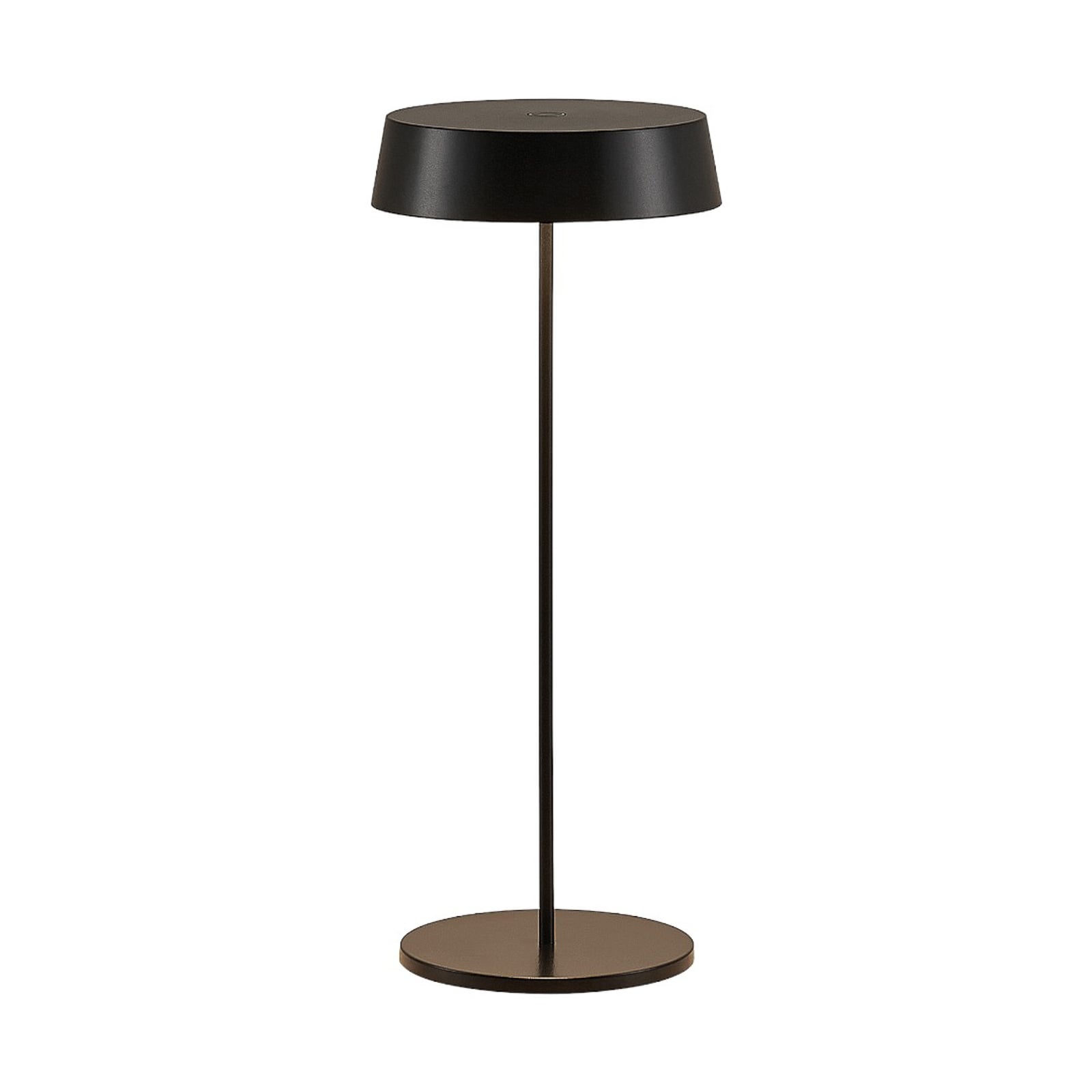 LED oppladbar bordlampe Tibia dimbar svart aluminium IP54 med USB ladekabel